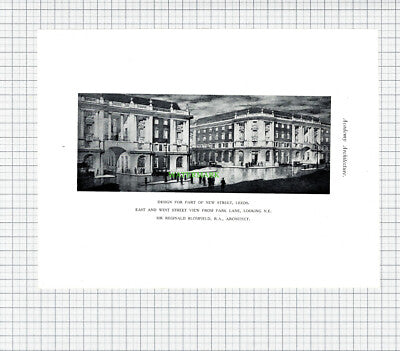 8879) New Street Leeds Blomfield / Hudson's Bay Company Mewes - 1926 Book Print