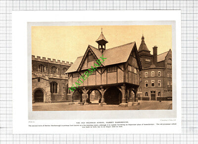 Old Grammar School Market Harborough - 1920s Cutting / Print