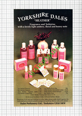 Dales Perfumery Yorkshire Dales Heather ADVERT  - 1986 Cutting