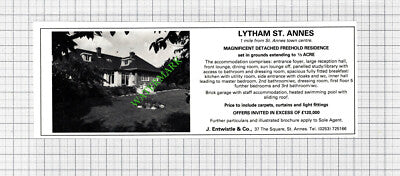 Lytham St Annes House Sale Advert  - 1980 Cutting