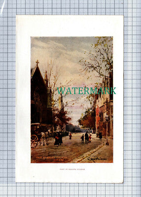C4090) OXFORD Baliol College / Quadrangle  SMALL c.1900 Book Print