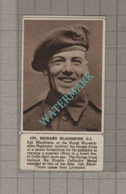 C3462) Cpl Richard Blackburn Liverpool Royal Warwickshire Reg - 1945 Clip SMALL