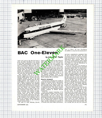 BAC One Eleven Airliner Aeroplane  - 1963 Article