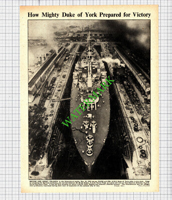 HMS Duke Of York Ship WW2 Scharnhorst Battle  - 1944 Cutting