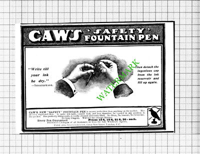 Caw's Fountain Pens SMALL ADVERT - 1903 Cutting