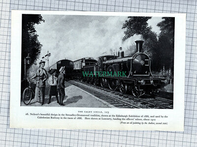 C4591) Caley Single 123 Luncarty Train Engine Railway - c.1955 Clip