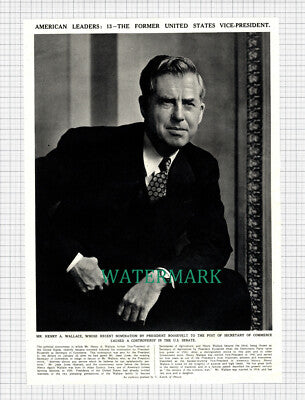 X1106) Mr Henry A Wallace US Vice President - 1945 Clip