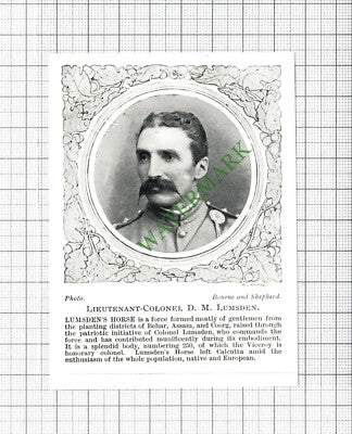Lt Col  D M LUMSDEN Lumsden's Horse  - c.1900 Small Cutting