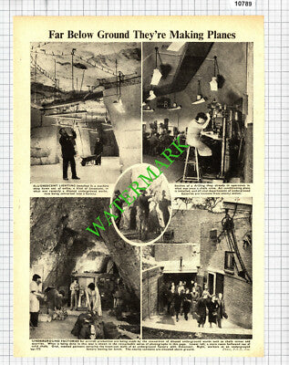 Underground Aircraft Factories Chalk Mines World War Two -  1942 Cutting