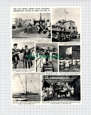 (X570) Last British Troops Leave Palestine Haifa Lt Gen GHA MacMillan - 1948