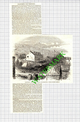 The Fremont Hotel California  - 1850 Cutting  / Print