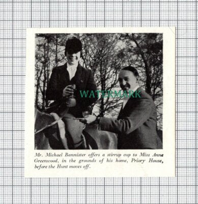 C4043) Mr Michael Bannister Miss Anne Greenwood Priory House Hunt - 1964 Clip