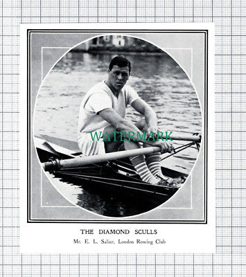 C5915) Mr E L Salier London Rowing Club Diamond Sculls - 1913 Cutting