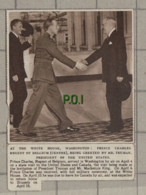 C1279) Prince Charles of Belgium & President Truman White House - 1948 Clip