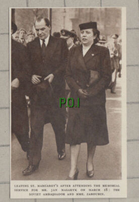 C1213) Soviet Ambassador & Mme Zaroubin St Margaret's Jan Masaryk - 1948 Clip