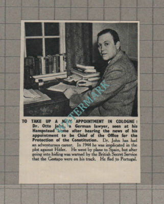 C3339) Dr Otto John German Lawyer Hampstead Cologne -1950 Clip