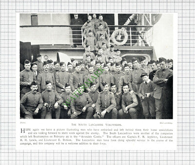 South Lancashire Volunteers Appleton Robson Lewis - c.1900 Cutting / Print