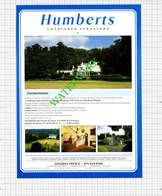 Henley On Thames Oxfordshire / Bradford on Avon House Sale Advert -1991 Cutting