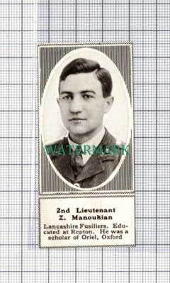 C5310) 2nd Lt Z Manoukian Lancashire Fusiliers Repton Oriel - 1918 SMALL Clip