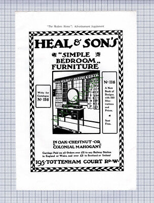 Heal & Sons Furniture London / Morris Works Merton Abbey - 1906 Advert