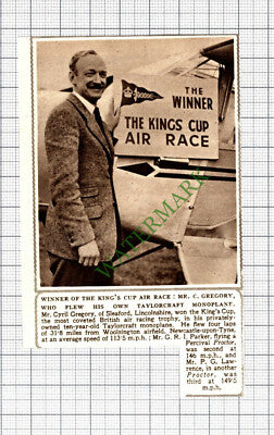 C8077) Mr Cyril Gregory Sleaford Lincs King's Cup Air Race - 1952 Small Cutting