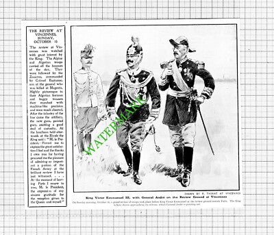 King Victor Emmanuel III General Andre Vincennes Review Ground - 1903 Cutting