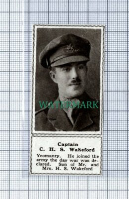 C5016) Captain C H S Wakeford Yeomanry WW1 - 1918 SMALL Clip