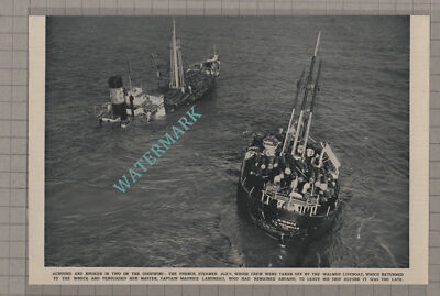 C3448) French Steamer Ship AGEN Goodwin Sands Walmer Lifeboat Landreau - 1952