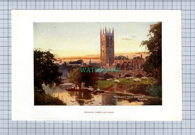 C4965) Magdalen Tower And Bridge Oxford - c.1900 SMALL Book Print