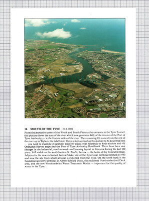(8659) River Tyne Mouth / Cramlington Aerial View - 1980s Print Cutting