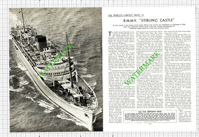 RMMV STIRLING CASTLE Ship   - 1930s Article