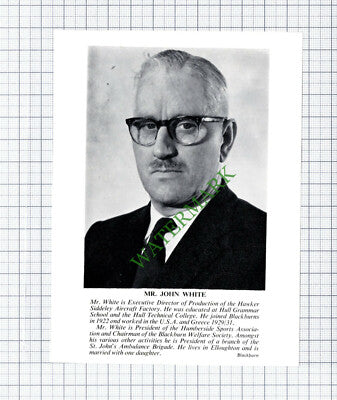 C6367) Mr John White Hull Hawker Siddeley Aircraft Factory - 1967 Cutting