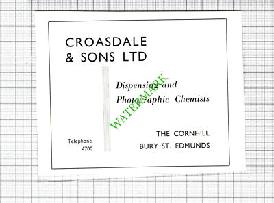 Croasdale & Sons Chemists Bury St Edmunds / Convent Of St Louis -1964 Cutting