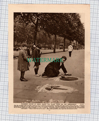 (8721) London Pavement Artist / Whitehall Cenotaph -   c.1925 Print
