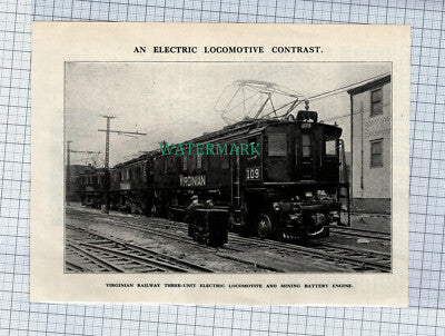 C4638) Virginian Railway Electric Locomotive Australia - c.1926 Clip