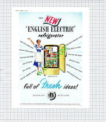 English Electric Refrigerator / Number Seven Cigarettes Advert - 1951 Cutting