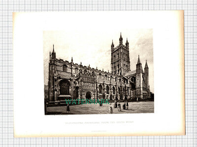 X1039) Gloucester Cathedral England - c.1895 Print