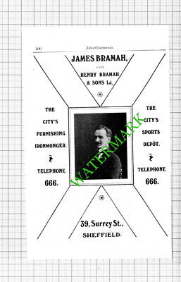 James Bramah Ironmonger /  Sheffield University  - 1912 Cutting