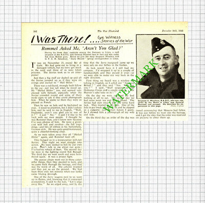 Sergeant E Weallens RAOC Libya General Rommel  WW2 -1941 Cutting