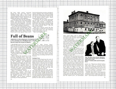 Beans Of Bradford Nicholas and Christopher Bean  - 1992 Article