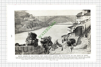 Oporto Portugal  Quay Side - c.1930s Book Print