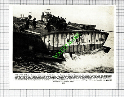 HMS LION  Admiral Beatty Scrapped  - 1930s Cutting