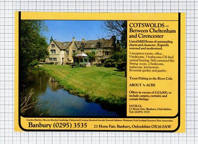 Cotswolds Cheltenham Cirencester Mill House Sale Advert - 1981 Cutting