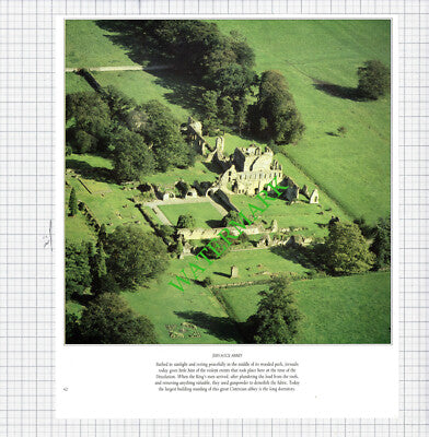 Middleham Yorkshire / Jervaulx Abbey  - 1980s Cutting / Print
