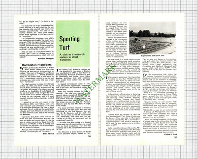Sports Turf Research Institute Escritt Bingley Yorkshire  - 1977 Article / Print