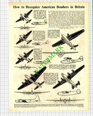 Flying Fortress US Army Air Force In Britain American Bomber Planes 1942 Cutting