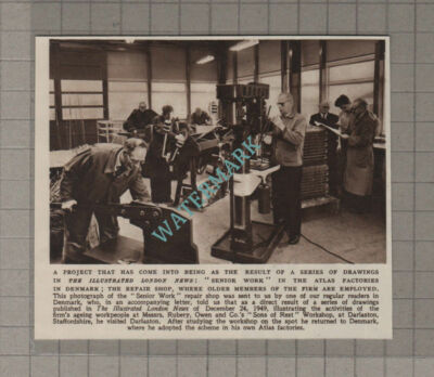 C3595) Atlas Factories In Denmark Older Workers Rubery Owens Darlaston 1952 Clip