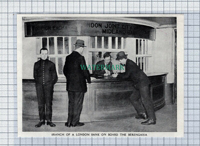 C4116) The Berengaria Ship - London Joint City & Midland Bank c.1930s Cutting