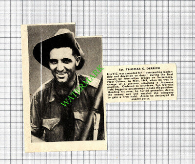 Sgt Thomas C Derrick Australia Sattelberg New Guinea WW2 - 1944 Small Cutting