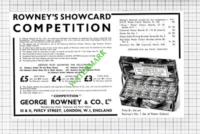 Rowney's George Rowney Competition Advert - 1934 Cutting